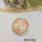 キンモクセイの花刺繍 ブローチ／ヘアゴム