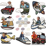 LINEスタンプ　乗り物　8個