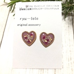 ✨新作✨ハート♥️のレジンイヤリング、レジンピアス