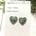 ✨新作✨ハート♥️のレジンイヤリング、レジンピアス
