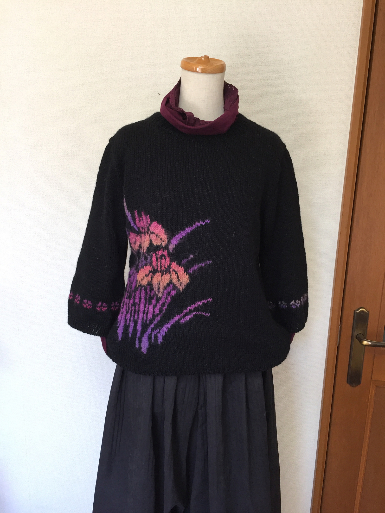 七分袖レイヤードセーター★アヤメ 9,000円