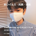 抗ウイルス・抗菌・消臭・白マスク・選べる３サイズ【表地クレンゼ・裏地TioTioダブルガーゼ】