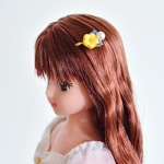 フラワーヘアピン(イエローフラワー＆パール)
