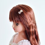 【再販】キュービック プチリボンヘアピン(シルバーベース)
