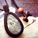 * ੈ✩‧₊˚Mother Earth #3.·˖*✩⡱グリーンルチルクオーツマクラメペンダント♬*.+゜
