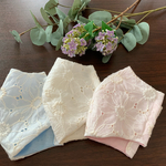 受注制作＊3日以内に発送！夏マスク　マーガレット刺繍　立体布マスク　大人用