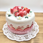フェルト染め🍓苺ケーキ(小物入れ)⑦