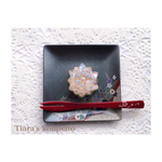 幸運・魅力・上品/ローズクォーツとペリドットの菊の花オルゴナイト