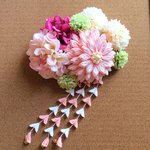 つまみ細工と造花のかんざしセット