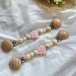 ブランケットクリップ＊pink flower ×wood