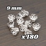 【A423】 送料無料 [約200個] 座金 ビーズキャップ(6) 【WS】 9mm