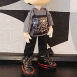 【2点セット】🕸蜘蛛の巣柄かっこいい上下2点セット🖤オビツ11ねんどろいどどーる兼用