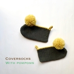 カバーソックス Cover socks  ダークモスグリーン×山吹色