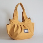 Mサイズ   マスタード無地生地   ころりんバッグ♪　Fm2 Lab.