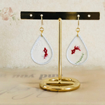 オーガンジー刺繍　金魚のピアス/イヤリング