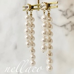 double long pearl ♡ white《ピアス》