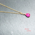 宝石質ピンクサファイアネックレス14kgf  ９月誕生石