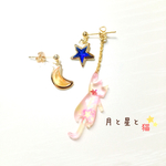 月と星と猫✴︎ピアス