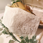 オーストリア製スワロフスキー国産薔薇レースドレスマスク　結婚式　成人式　卒業式　入学式　二重マスク