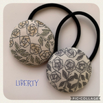 リバティ スリーピングローズ くるみボタン ヘアゴム 38mm×2③