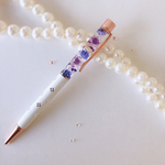 周囲から褒められる❋花柄 ハーバリウムボールペン 白