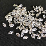 MS001・クリア•マーキス  1.5x3mm・50粒•A級キュービックジルコニア・CZ ルース•裸石