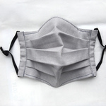 カラーステッチのシンプルプリーツマスク*ネイビー*