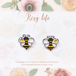 ～小さなピアスシリーズ〜ミツバチのピアス/ノンホールピアス(樹脂イヤリング)