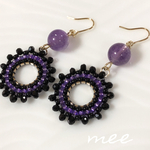 ビーズラウンドピアス 