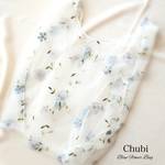 お花がいっぱいの可愛いエコバック・ブルーグレー🌸