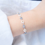 ビーズブレスレット　マグネット着脱　 《　pearl blue 　》　