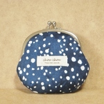 がま口ポーチ〔Ｃ＆Ｓ限定リバティタナローン　Ｍｅｌａｎｉｅ Ａｔａｉ　ネイビー　１０ｃｍくし型口金使用〕