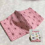 幼児〜小学校低学年　麻の葉模様　ゴム付き　立体マスク　和柄　ピンク　うさぎ