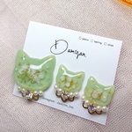 cat×bijou ポニーフック&ピアス　イヤリングセット(mint)