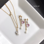 【数量限定】ハートのスワロフスキーピアス&ネックレス