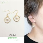 【サージカルステンレス　ピアス】パール　ツイスト　リング　シンプル　デイリー　イヤリング