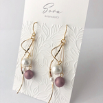＊2色のパールのウェーブツイスト＊ピアス・イヤリング