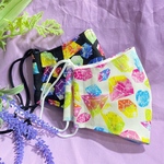 宇宙柄 ジュエル柄 派手カワで息がしやすいマスク 黒