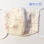 Mサイズ76  立体マスク ナチュラル柄ピンク