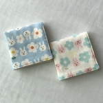ガーゼのはんかち　うさぎと花★18㎝