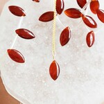 半額SALE【限定数のみ】赤棗風　レッドアゲート　大粒マーキス　サージカルステンレスネックレス40cm 