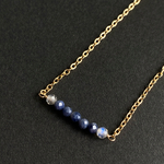 14kgf « Sapphire » necklace+ サファイアとラブラドライトのネックレス　No.19ACgf