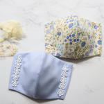 立体マスク　2セット　女の子　Flower Blue リバティお好きな方にも♡