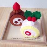 【受注制作】フェルトのXmasロールケーキ＊