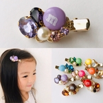 パープルチョコ【ビジューのヘアクリップ】夢かわいいお菓子なヘアアクセサリー