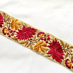 インド刺繍リボンᢂ  インド刺繍/インドリボン/刺繍リボン/刺繍/リボン/シルクリボン/シルク刺繍/シルク/トリム/ブレード/ジャガード/ジャガードリボン/チロリアンテープ/レース/チュール/インド