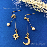 ＊輝く星とお月さま＊ピアス・イヤリング