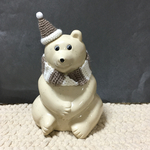 しろくま貯金箱　シックなクリスマスコスチューム