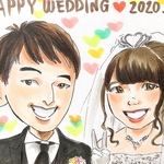 手描き似顔絵*大人気♡再販34*幸せな2人*ﾊｶﾞｷｻｲｽﾞ【２名描き】