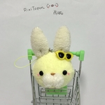 ふわふわお顔ストラップ＊黄色のウサギさん